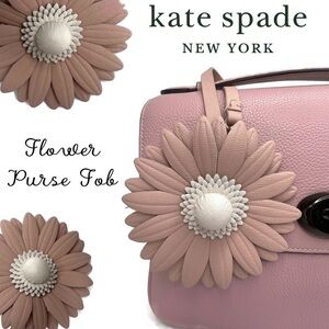 Kate Spade Pink Leather Flower Blosson Keychain Fob
